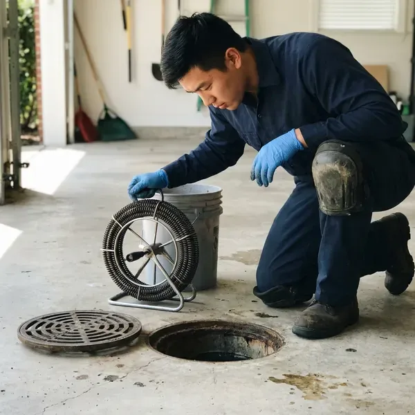 CKV Plumbing technician providing drain services in Burlington, VT