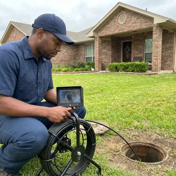 CKV Plumbing technician providing drains camera inspection in Burlington, VT