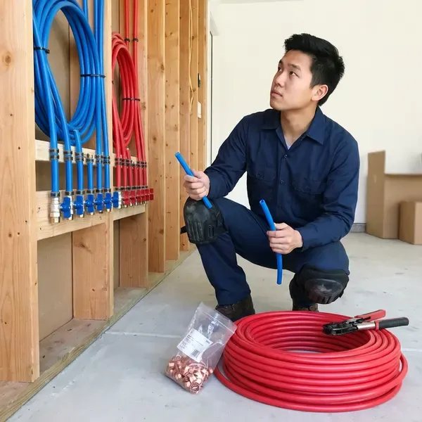 CKV Plumbing technician providing pex pipe installation in Burlington, VT
