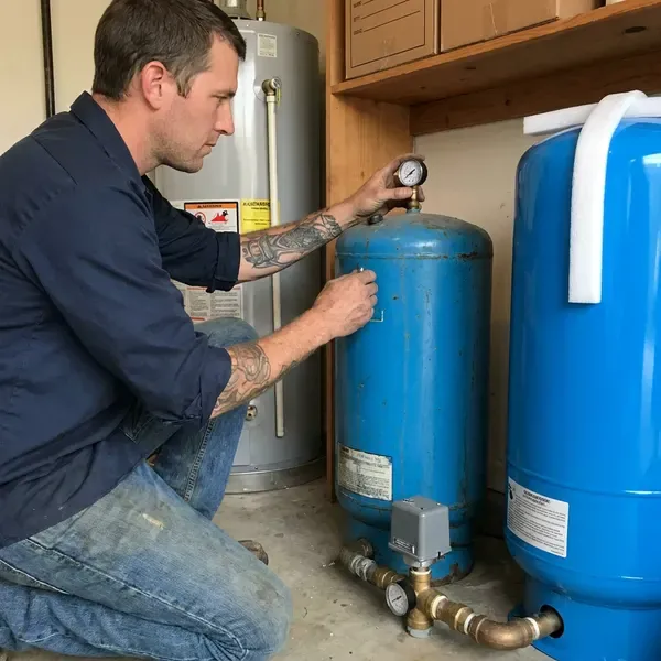 CKV Plumbing technician providing well pressure tank replacement in Bennington, VT